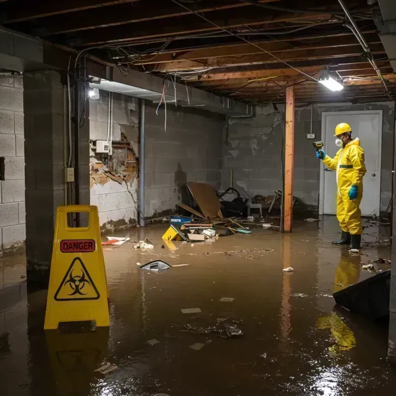 Flooded Basement Electrical Hazard in Forrest, IL Property