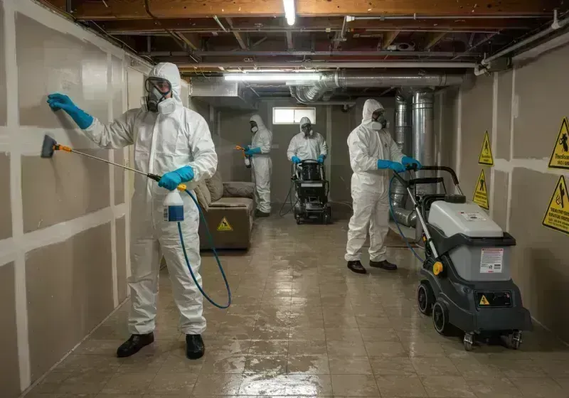 Basement Moisture Removal and Structural Drying process in Forrest, IL